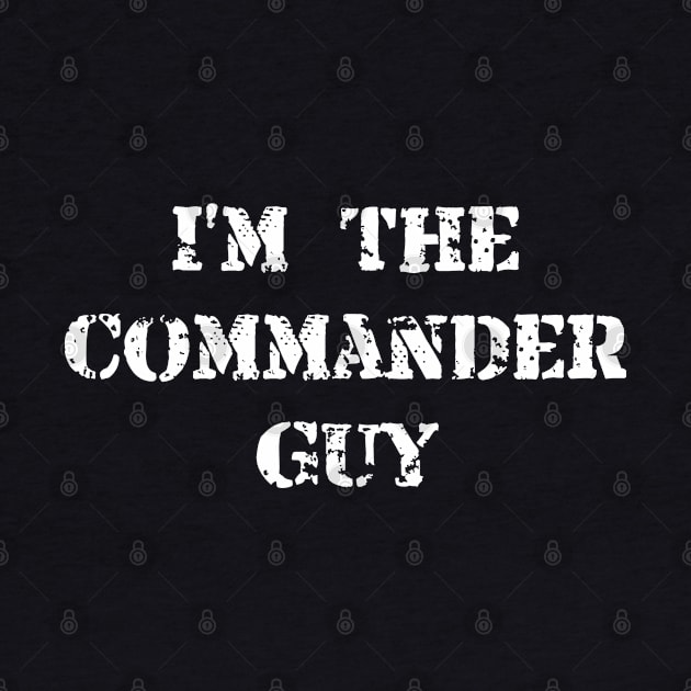 Commander Guy White Text by Barthol Graphics